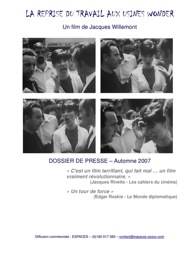 La reprise du travail aux usines Wonder